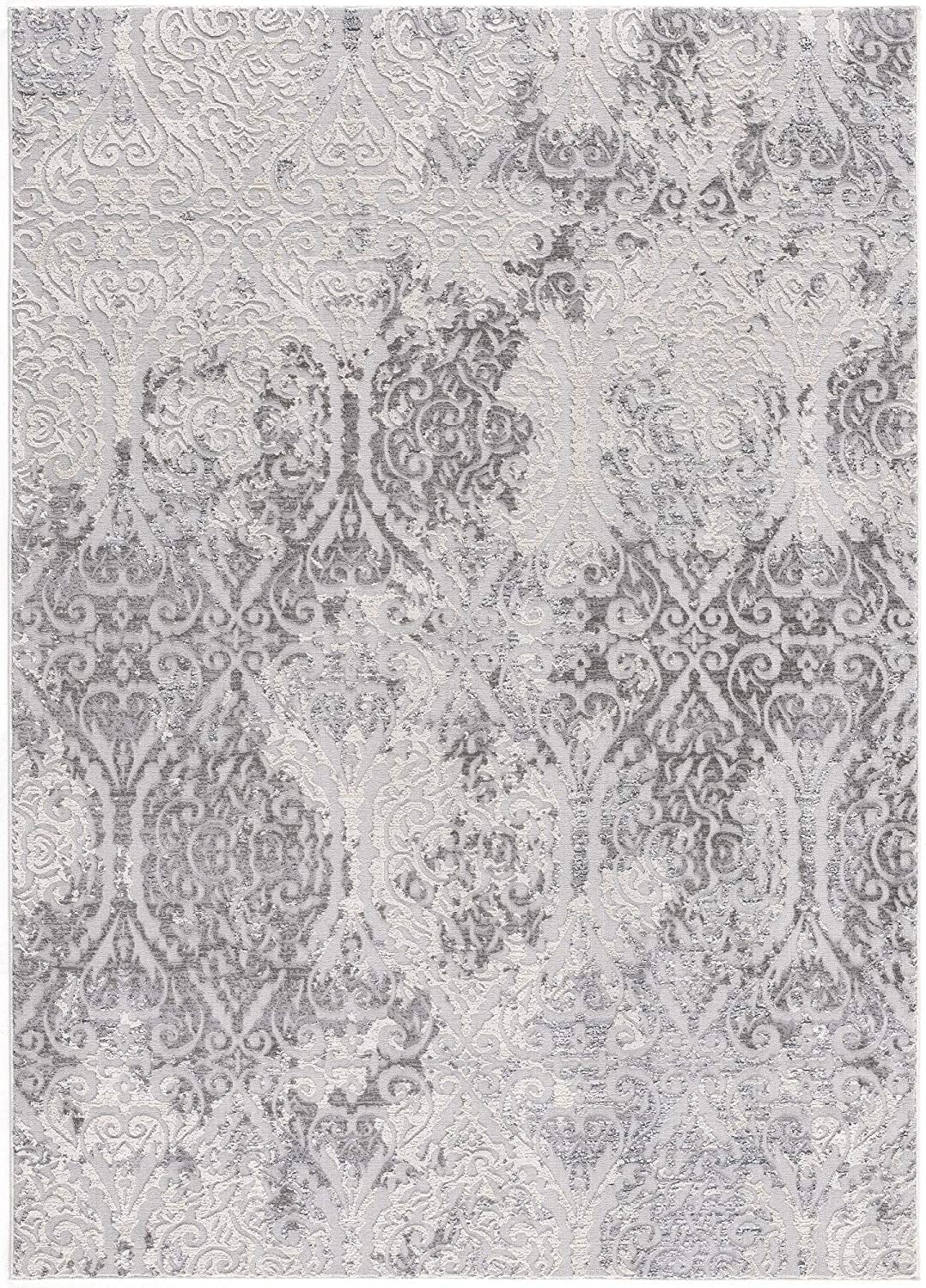 HomeRoots 2' x 13' Cream and Gray Faded Filigree Runner Rug
