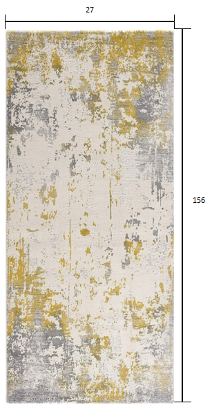 HomeRoots 2' x 13' Gold and Gray Abstract Runner Rug
