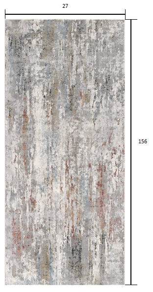 HomeRoots 2' x 13' Gray Abstract Pattern Runner Rug