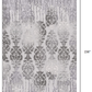 HomeRoots 2' x 13' Gray Dripping Damask Runner Rug