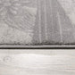 HomeRoots 2' x 13' Gray and Black Abstract Waves Runner Rug