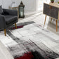 HomeRoots 2' x 13' Gray and Burgundy Abstract Runner Rug