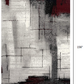 HomeRoots 2' x 13' Gray and Burgundy Abstract Runner Rug