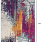 HomeRoots 2' x 13' Gray and Magenta Abstract Runner Rug