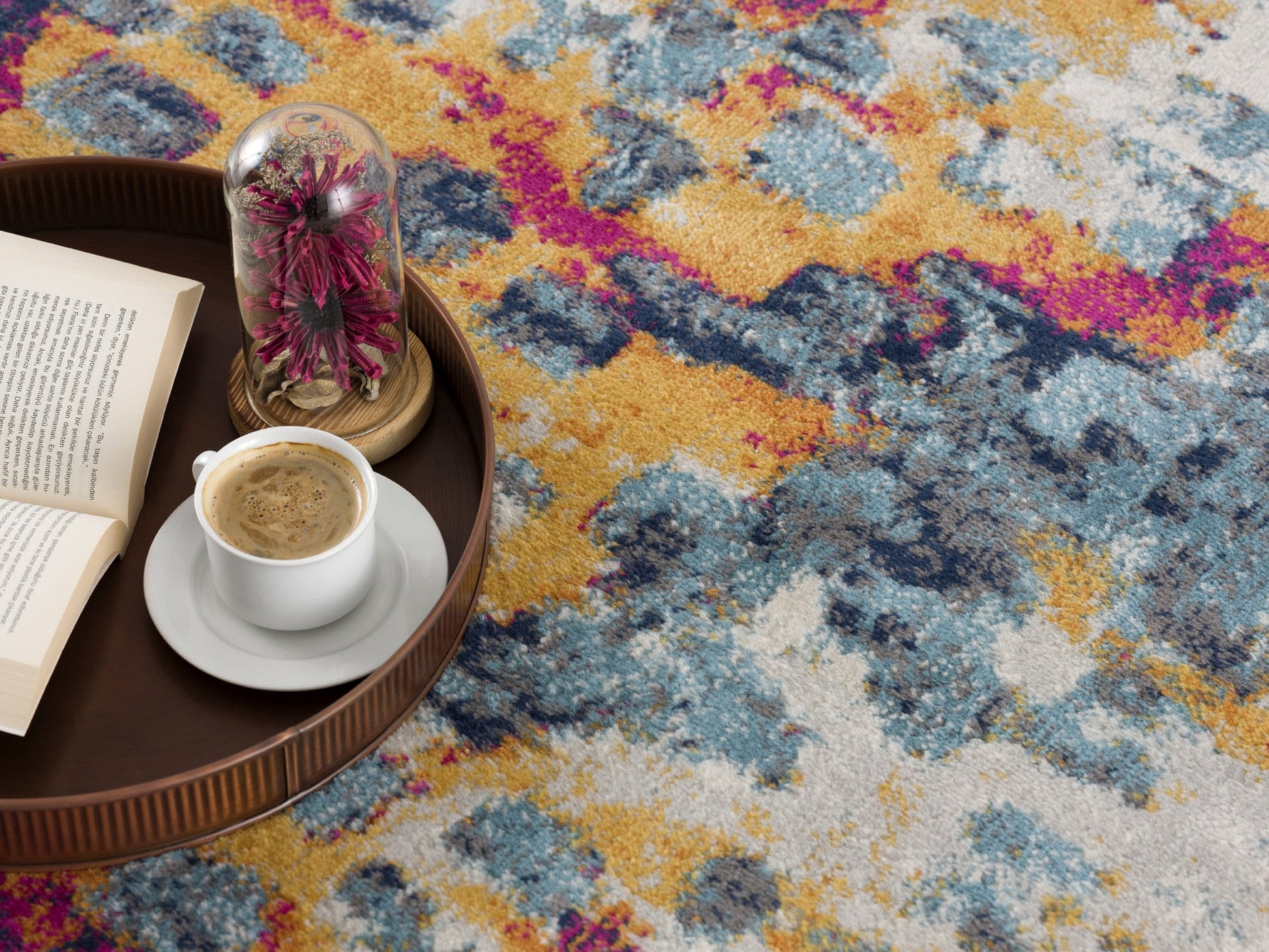 HomeRoots 2' x 13' Multicolored Abstract Painting Runner Rug