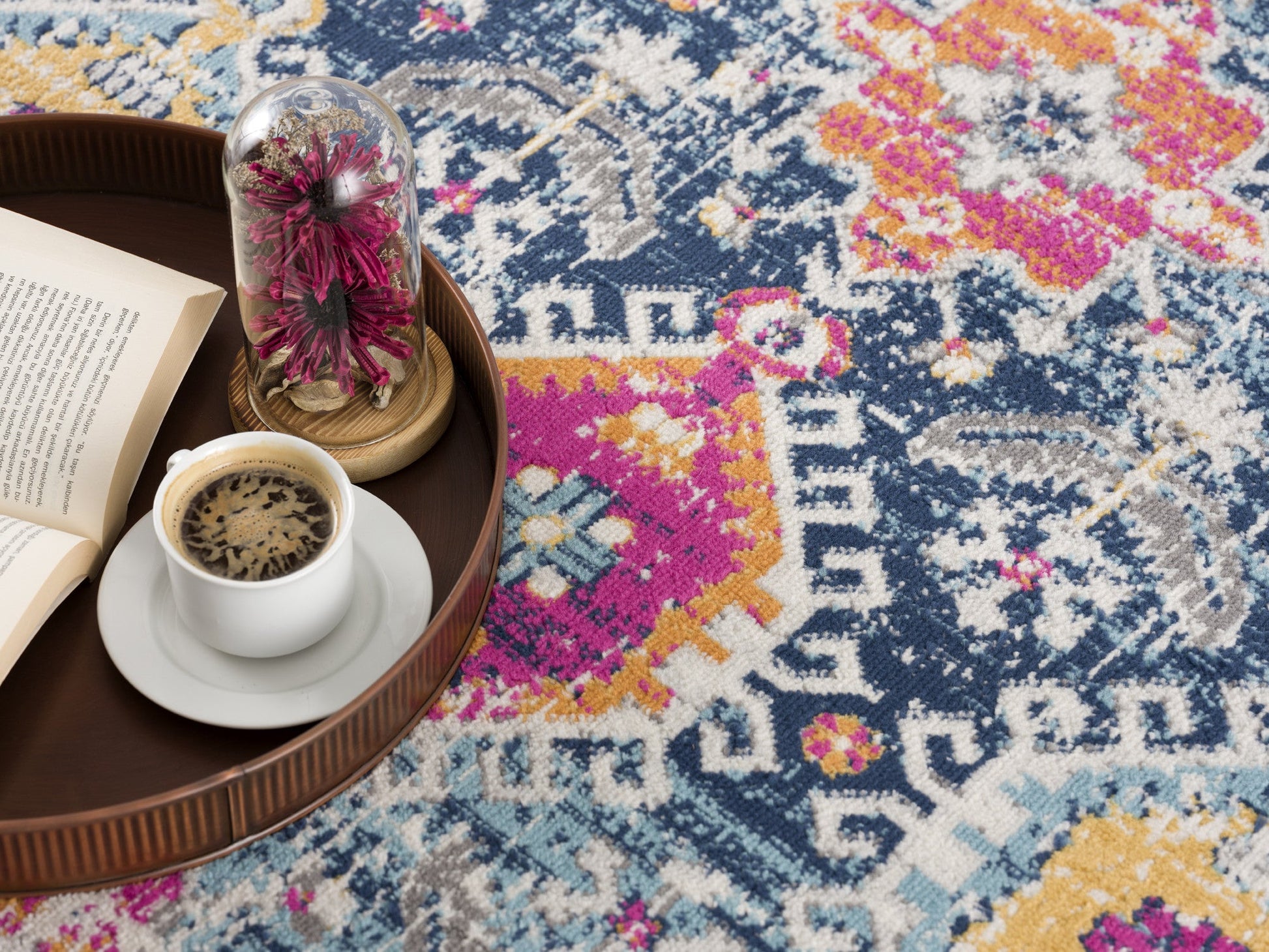 HomeRoots 2' x 13' Navy Traditional Decorative Runner Rug