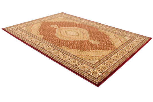 HomeRoots 2' x 13' Red and Beige Medallion Runner Rug