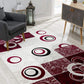 HomeRoots 2' x 13' Red and White Inverse Circles Runner Rug