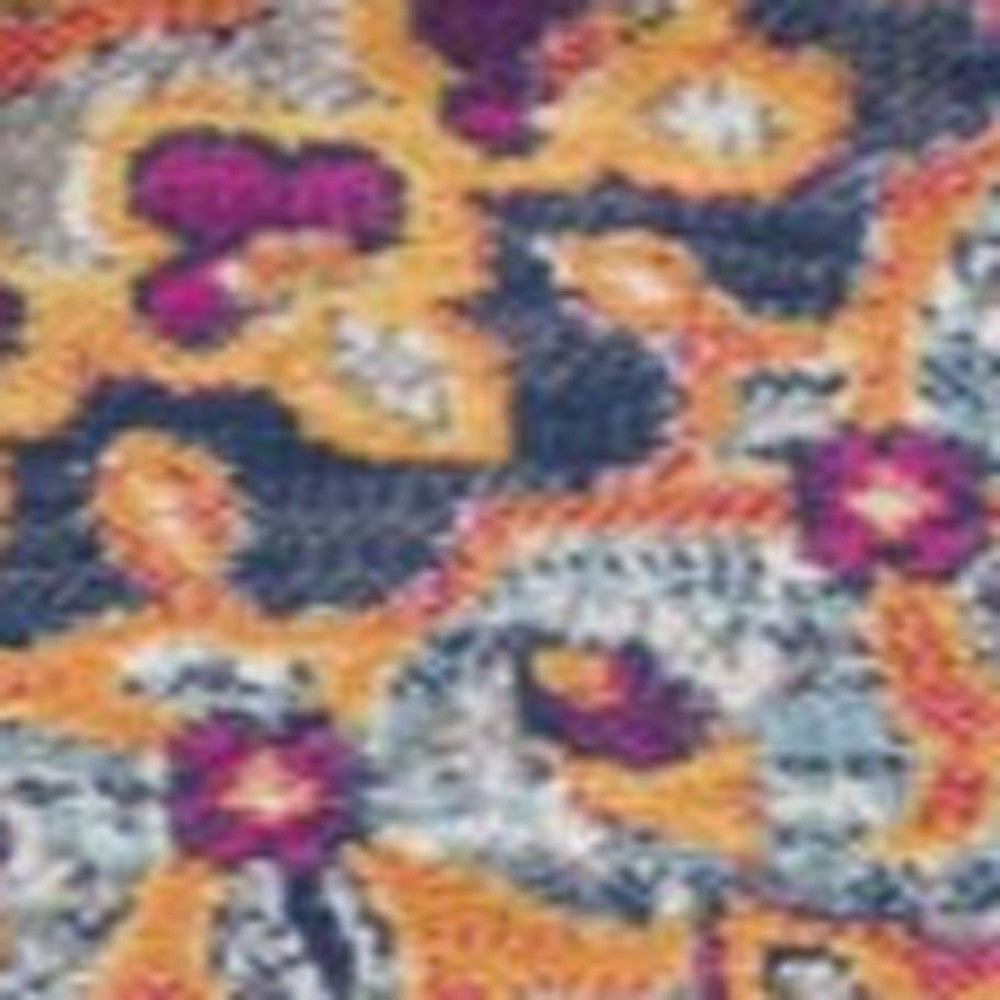 HomeRoots 2' x 13' Rustic Orange Medallion Runner Rug