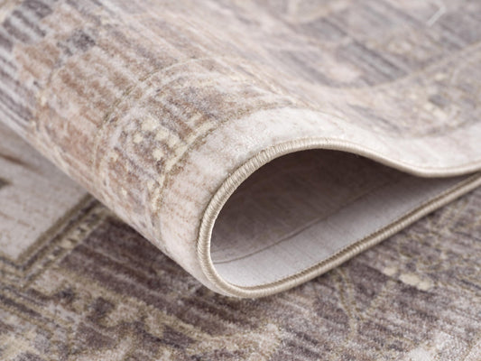 HomeRoots 2' x 15' Beige Classic Medallion Runner Rug