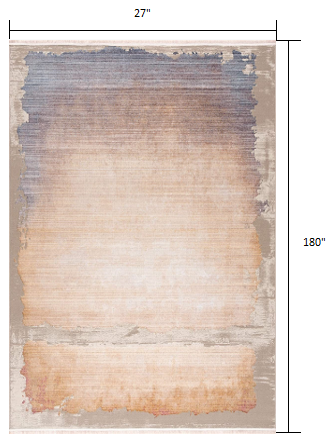 HomeRoots 2' x 15' Beige Faded Sunset Runner Rug