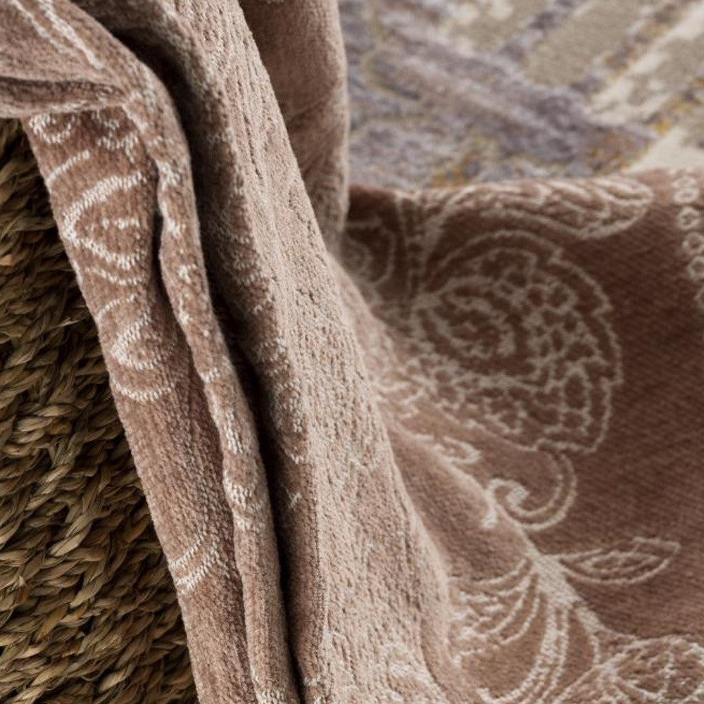 HomeRoots 2' x 15' Beige Faded Tribal Motifs Runner Rug