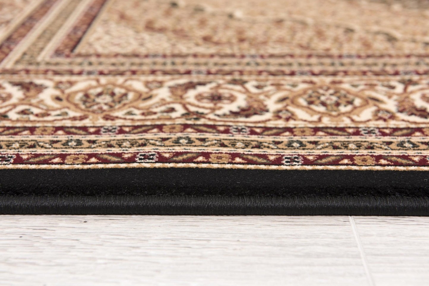 HomeRoots 2' x 15' Black and Beige Medallion Runner Rug