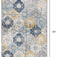 HomeRoots 2' x 15' Blue Distressed Floral Runner Rug