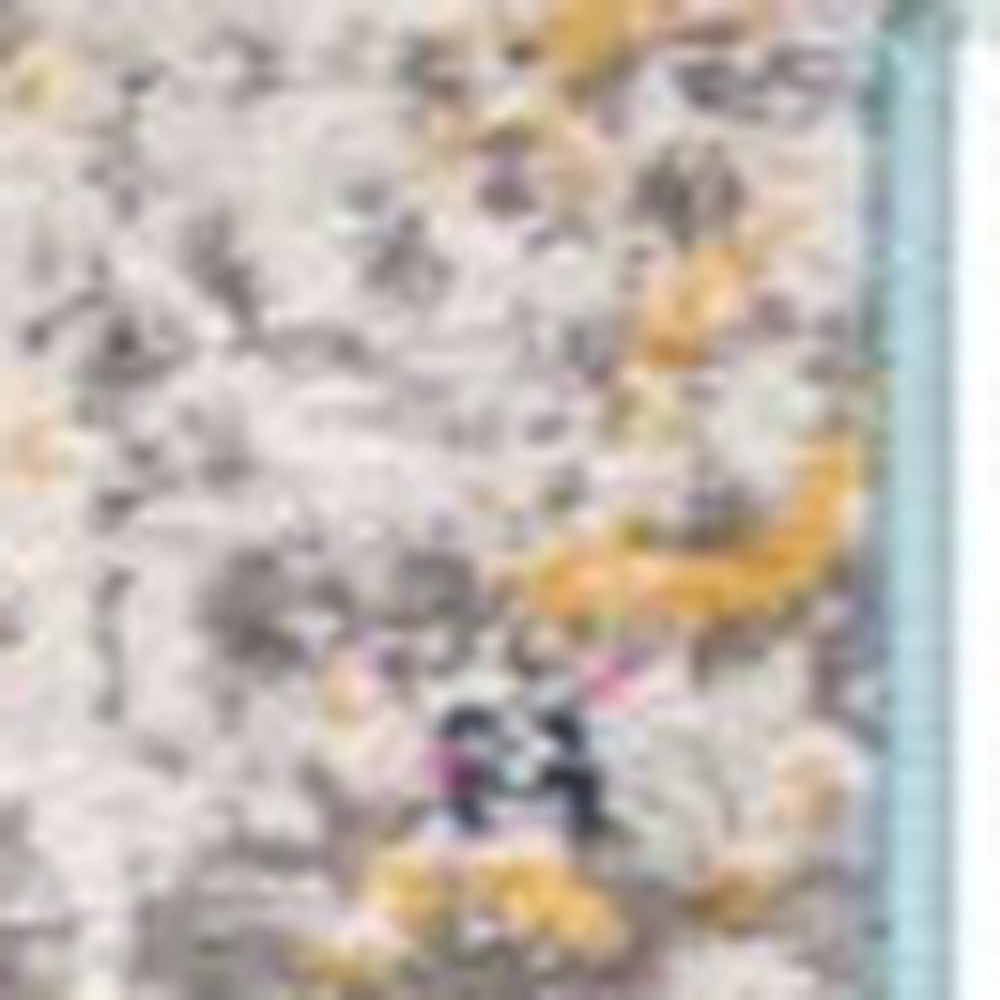 HomeRoots 2' x 15' Blue Distressed Medallion Runner Rug