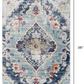 HomeRoots 2' x 15' Blue Distressed Medallion Runner Rug