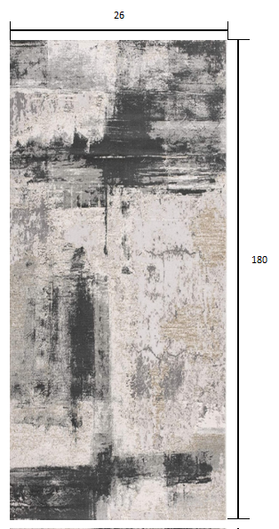 HomeRoots 2' x 15' Cream and Gray Abstract Patches Runner Rug