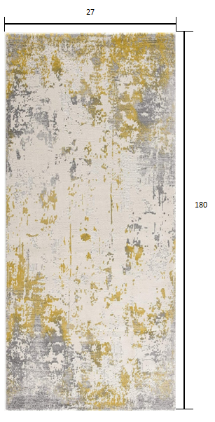 HomeRoots 2' x 15' Gold and Gray Abstract Runner Rug