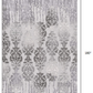 HomeRoots 2' x 15' Gray Dripping Damask Runner Rug