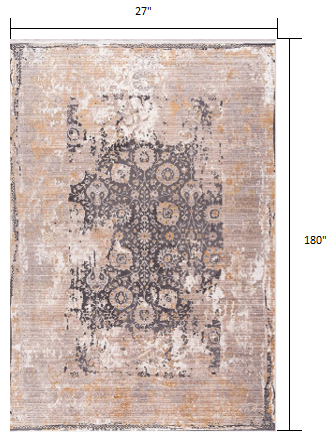 HomeRoots 2' x 15' Gray Washed Out Persian Runner Rug
