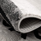 HomeRoots 2' x 15' Gray and Black Abstract Waves Runner Rug