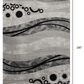HomeRoots 2' x 15' Gray and Black Abstract Waves Runner Rug