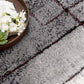 HomeRoots 2' x 15' Gray and Burgundy Abstract Runner Rug
