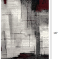 HomeRoots 2' x 15' Gray and Burgundy Abstract Runner Rug