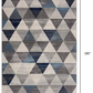HomeRoots 2' x 15' Navy Blue Geometric Diamond Runner Rug