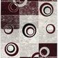 HomeRoots 2' x 15' Red and White Inverse Circles Runner Rug