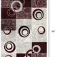 HomeRoots 2' x 15' Red and White Inverse Circles Runner Rug