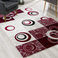 HomeRoots 2' x 15' Red and White Inverse Circles Runner Rug