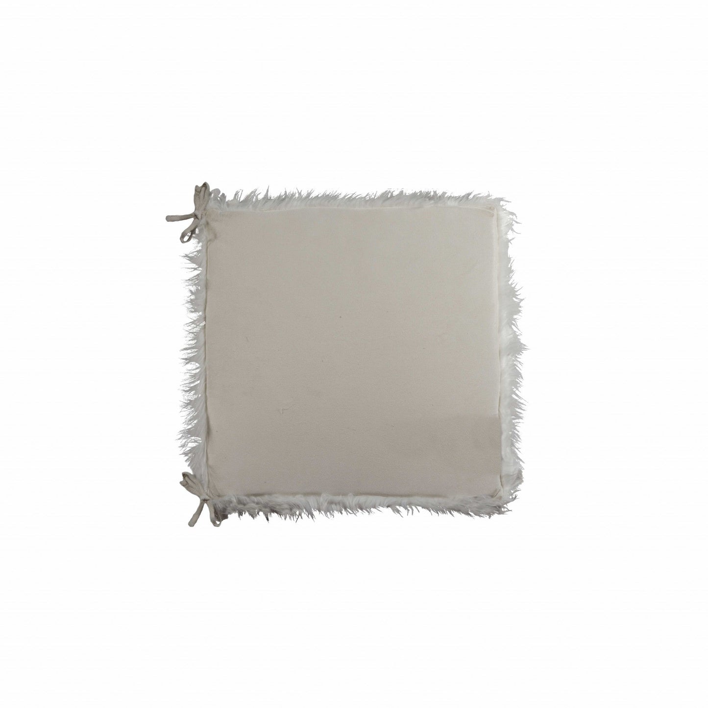 HomeRoots 2" x 16" x 16" Acrylic Plush, Microsuede And Polyfill Off White Chair Pads