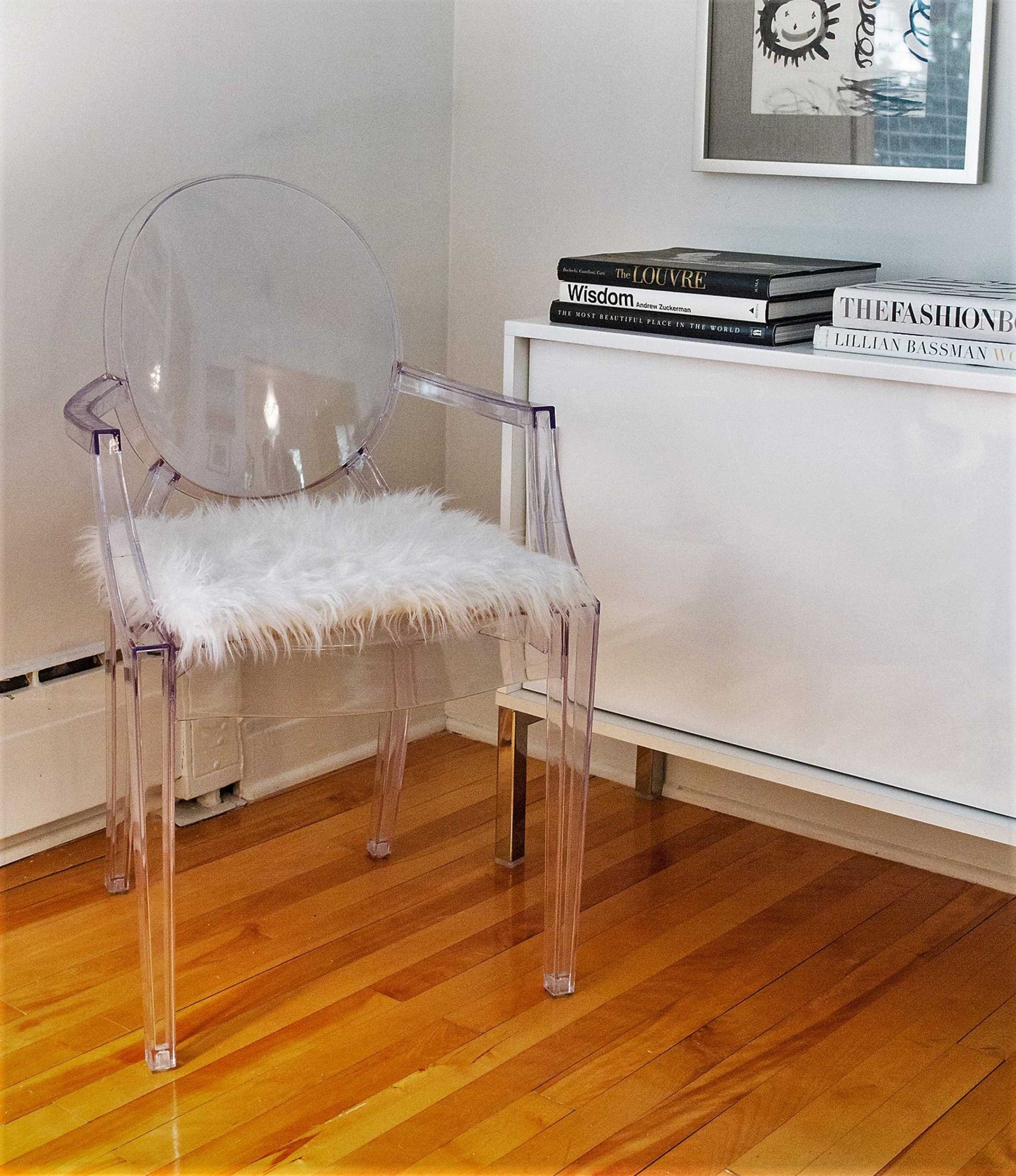 HomeRoots 2" x 16" x 16" Acrylic Plush, Microsuede And Polyfill Off White Chair Pads