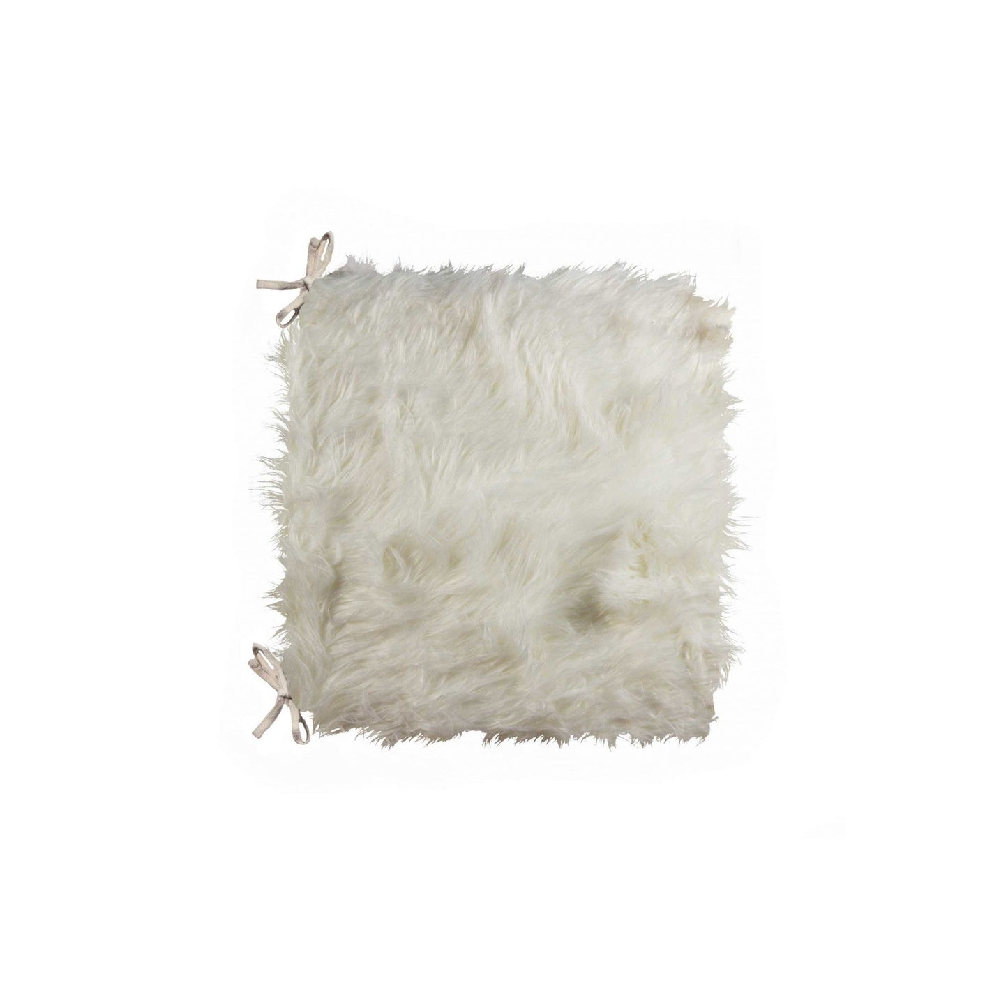 HomeRoots 2" x 16" x 16" Acrylic Plush, Microsuede And Polyfill Off White Chair Pads