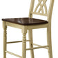 HomeRoots 2" x 19.5" x 41.5" Buttermilk And Oak Counter Height Chair in Set of 2