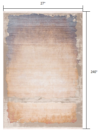 HomeRoots 2' x 20' Beige Faded Sunset Runner Rug