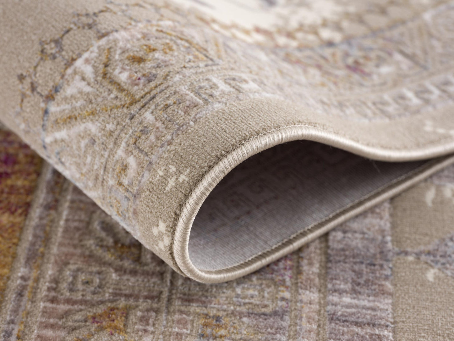 HomeRoots 2' x 20' Beige Faded Tribal Motifs Runner Rug