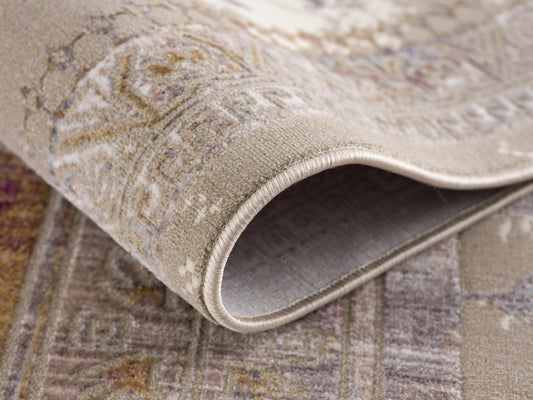 HomeRoots 2' x 20' Beige Faded Tribal Motifs Runner Rug