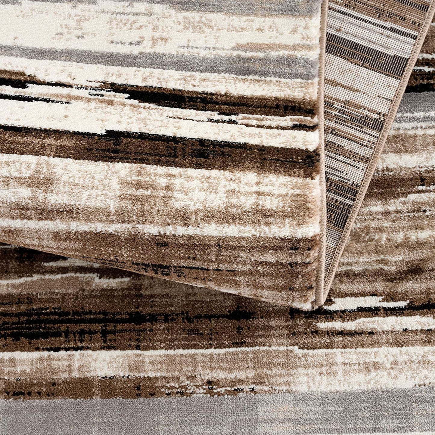 HomeRoots 2' x 20' Beige Rustic Strokes Runner Rug