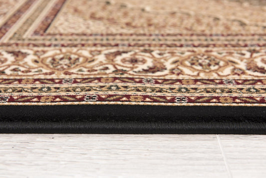 HomeRoots 2' x 20' Black and Beige Medallion Runner Rug