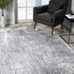 HomeRoots 2' x 20' Blue Abstract Strokes Runner Rug