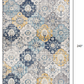 HomeRoots 2' x 20' Blue Distressed Floral Runner Rug