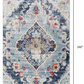 HomeRoots 2' x 20' Blue Distressed Medallion Runner Rug