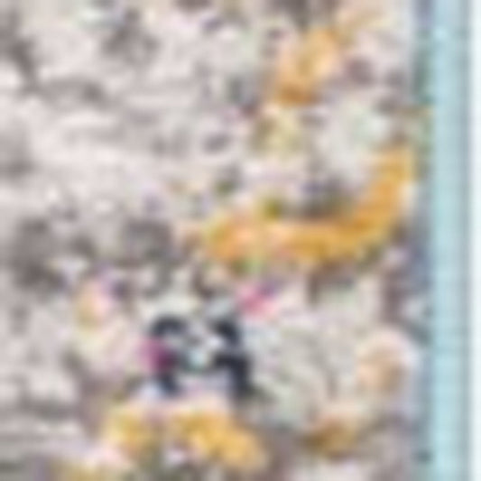 HomeRoots 2' x 20' Blue Distressed Medallion Runner Rug