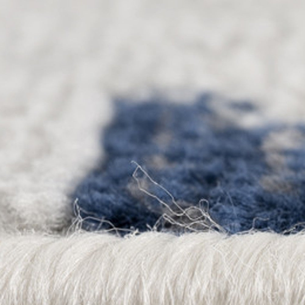 HomeRoots 2' x 20' Blue and Gray Kilim Pattern Runner Rug