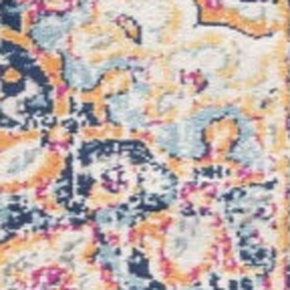 HomeRoots 2' x 20' Cream Decorative Medallion Runner Rug