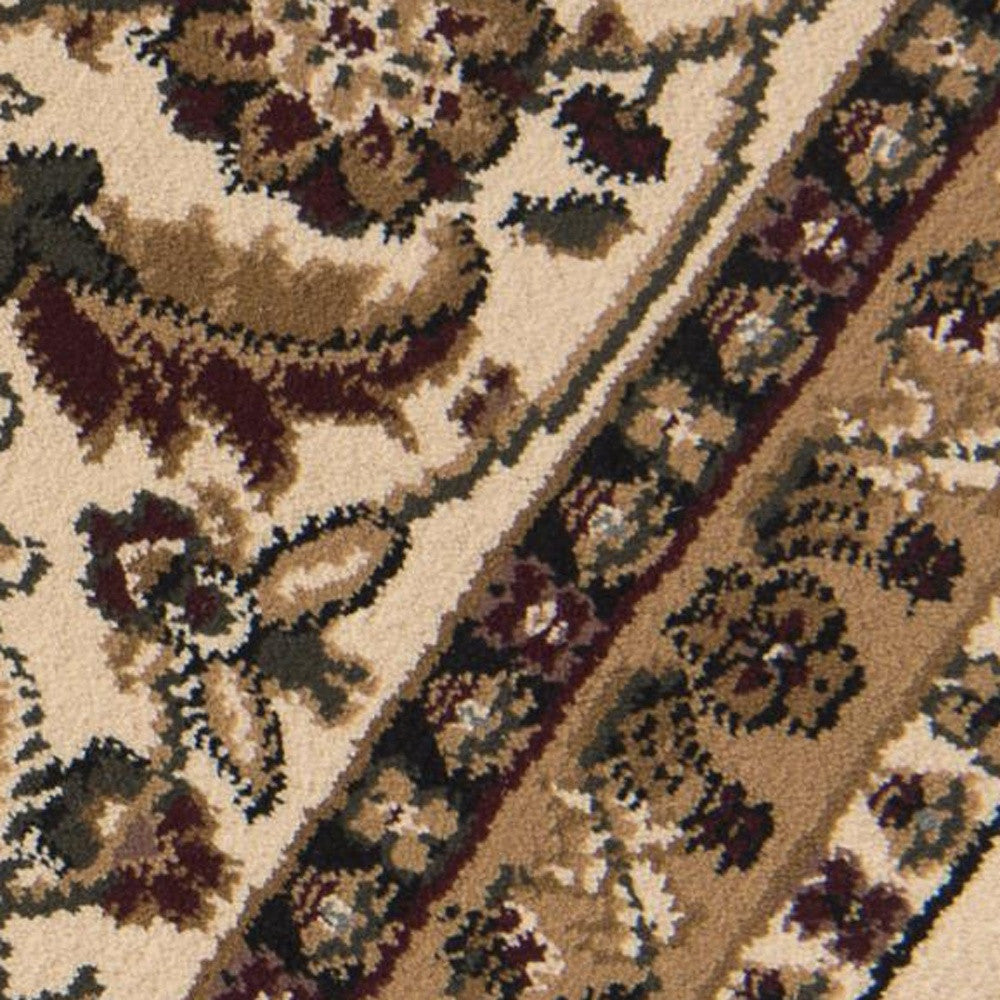 HomeRoots 2' x 20' Cream Traditional Decorative Runner Rug