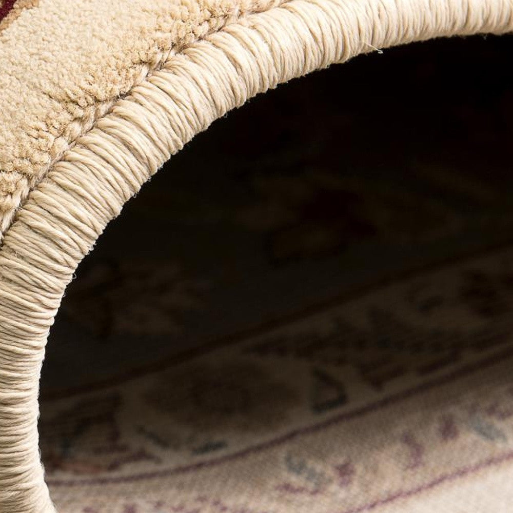 HomeRoots 2' x 20' Cream and Blue Traditional Runner Rug