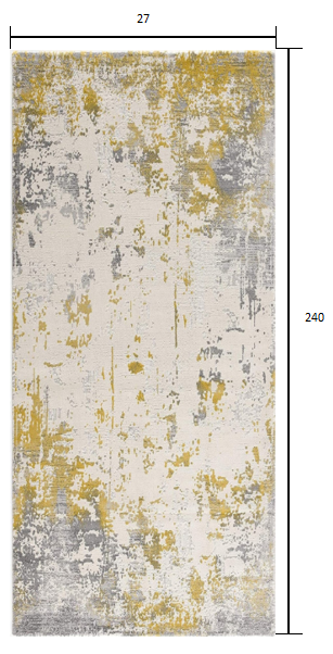 HomeRoots 2' x 20' Gold and Gray Abstract Runner Rug